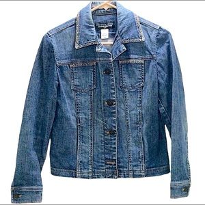 Jones New York Sport beaded denim jacket